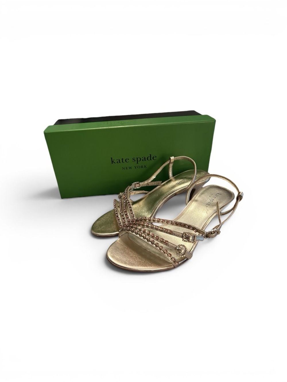 Kate Spade Rose Gold jeweled Slingback Heels - Picture 14 of 14